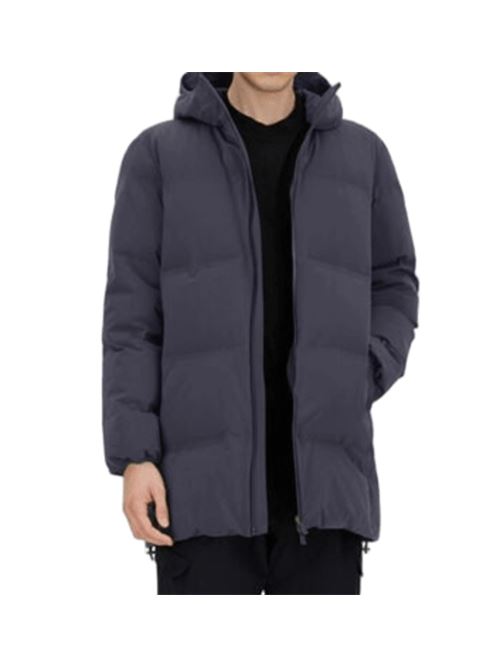 Giaccone da uomo 3/4 in tessuto tecnico stretch, imbottitura in piuma, colore blu HERNO | PI001246U12590SZ9201